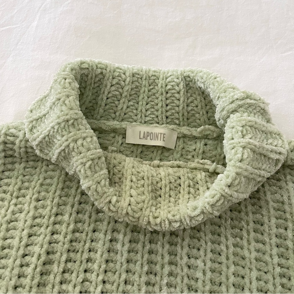 Sally LaPointe Knit Sage Green Turtleneck Sweater - Picture 10 of 12
